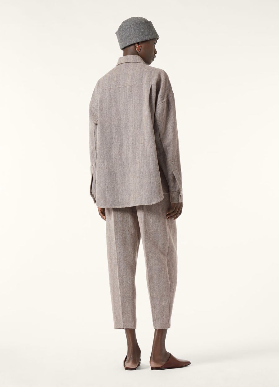 Dan Pants In Cashmere Virgin Wool Chalk/Black