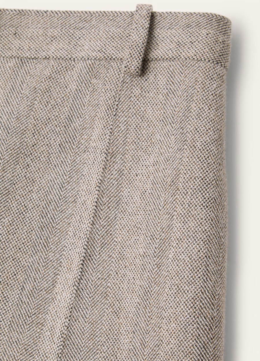 Dan Pants In Cashmere Virgin Wool Chalk/Black
