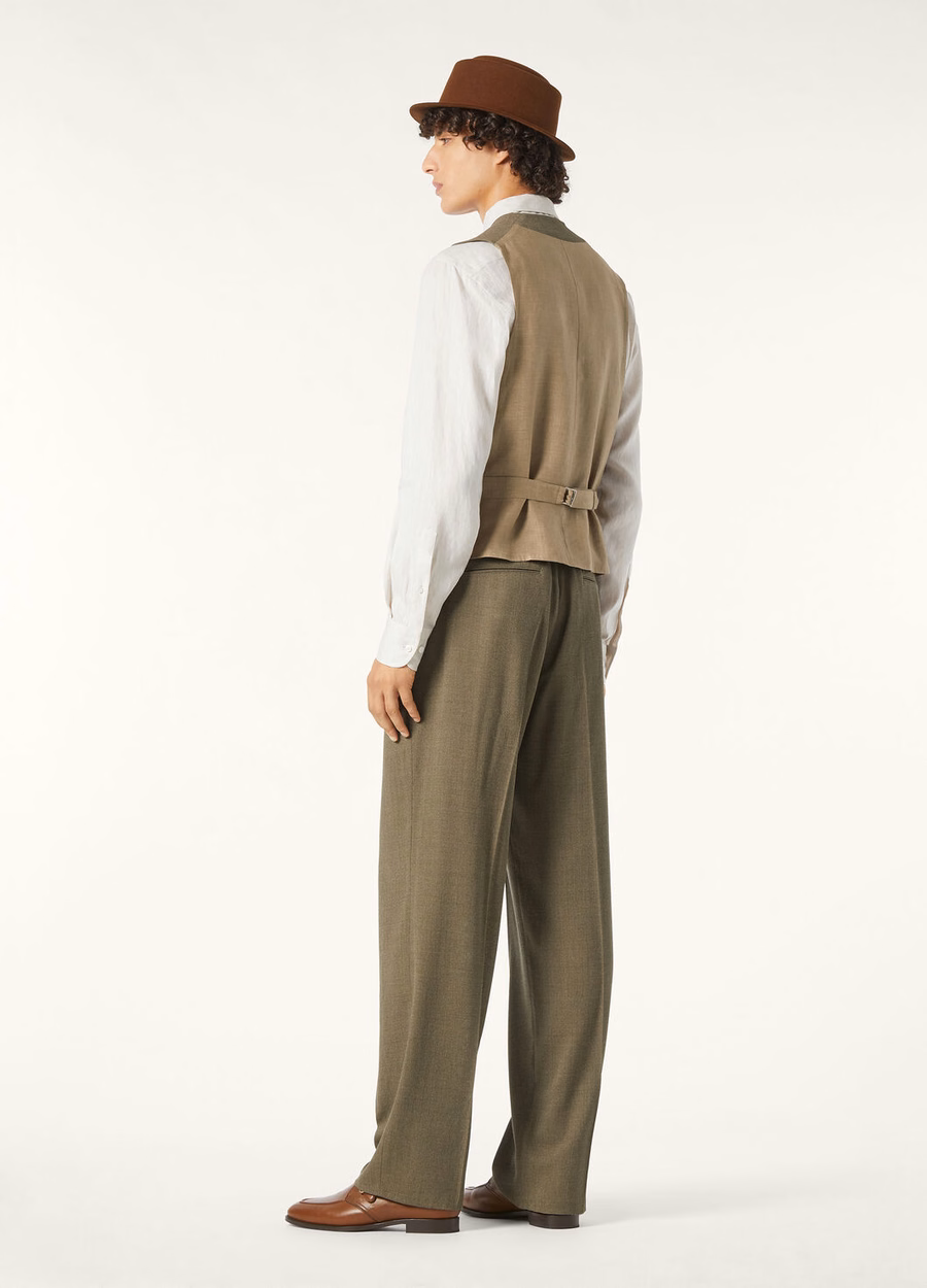 Drayton Vest Virgin Wool Thermal Mud
