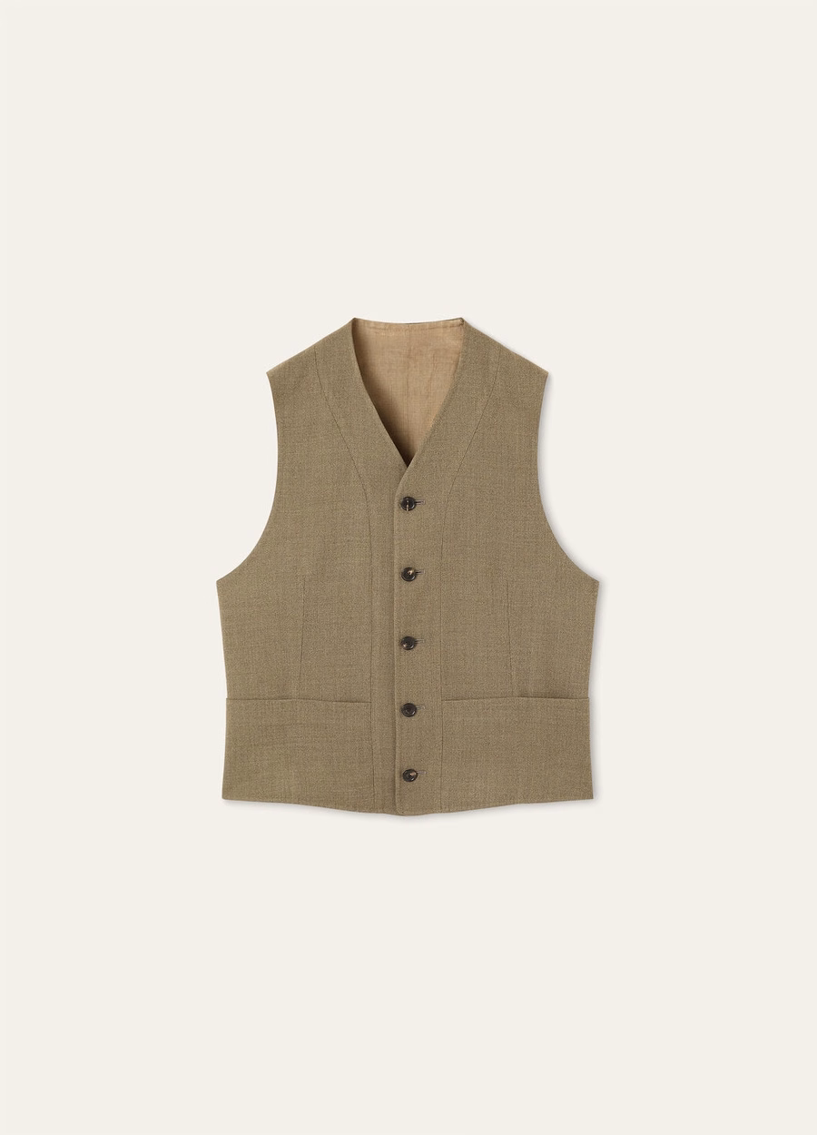 Drayton Vest Virgin Wool Thermal Mud