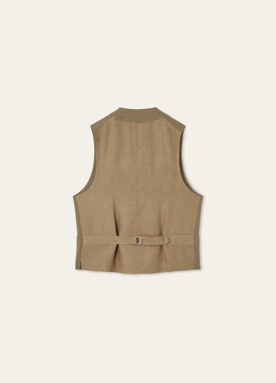 Drayton Vest Virgin Wool Thermal Mud
