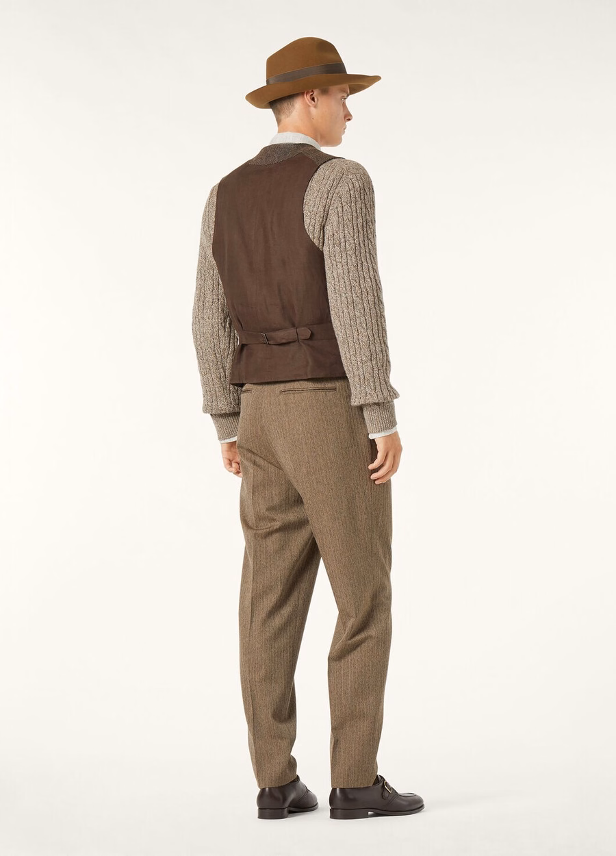 Drayton Cashmere Vest Virgin Wool - Rain System® Fancy Brown