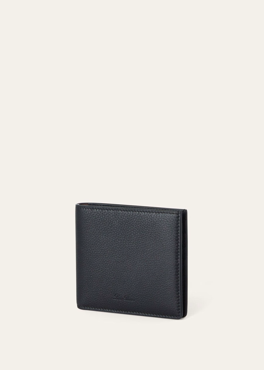 Extra compact wallet in black calfskin
