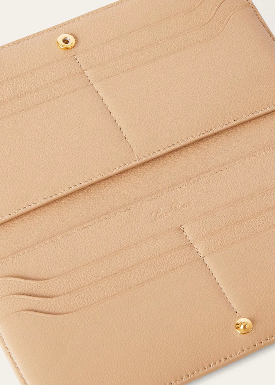 Extra foldable wallet in Light Mastic/Sun Gold calfskin