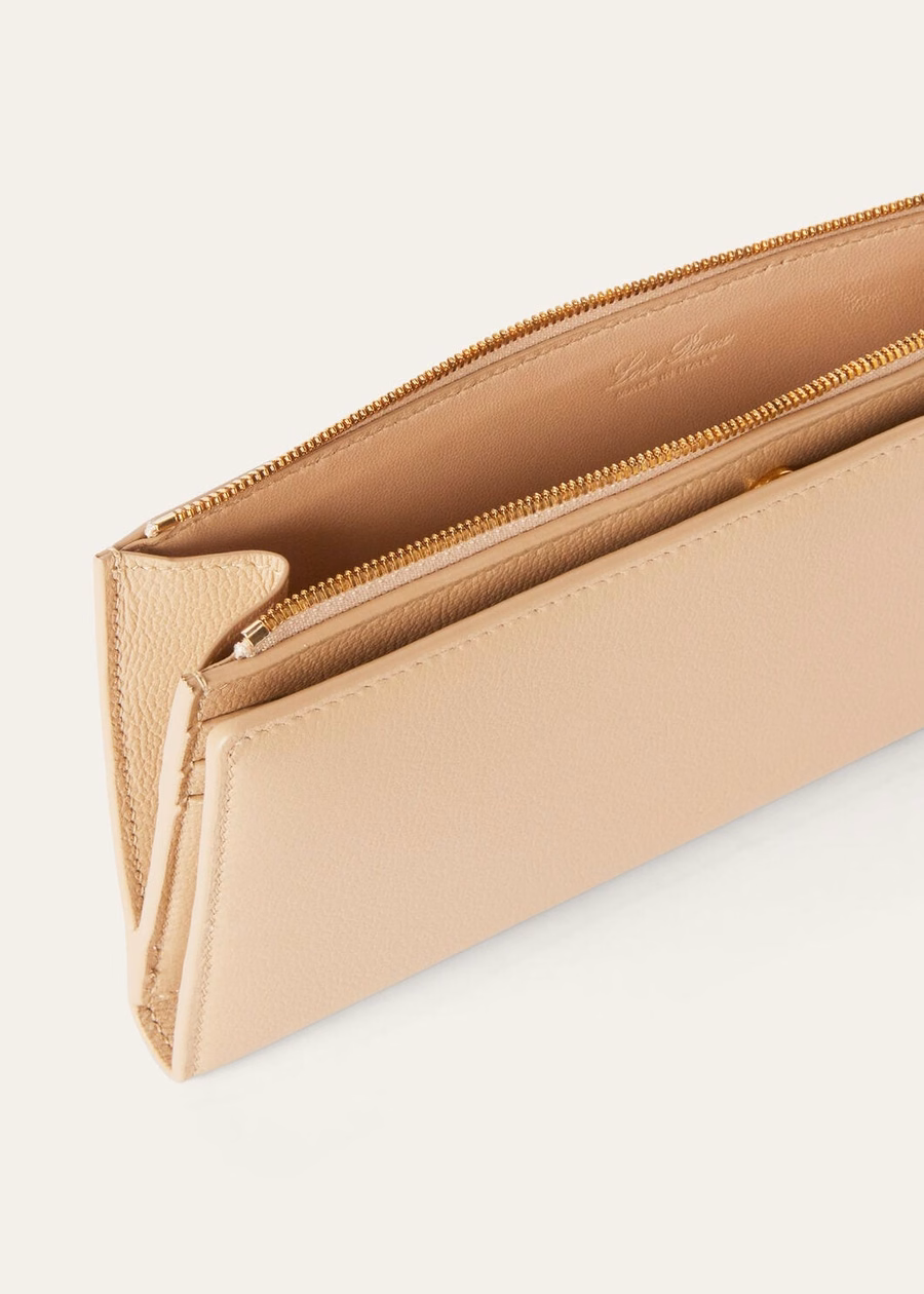 Extra foldable wallet in Light Mastic/Sun Gold calfskin